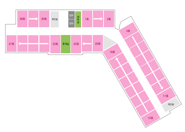 A동 2층~9층 안내도